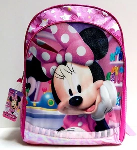DISNEY MINNIE MOUSE Large 16" Backpack Kids Girls Travel School Purse Bag New - Picture 1 of 7