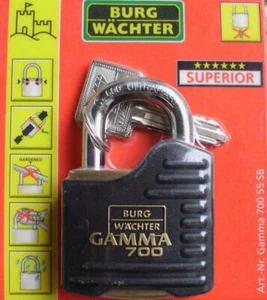 BURG WÄCHTER Gamma 700 55 SB Vorhängeschloss Messing Schloss 2 Schlüssel robust - Bild 1 von 6