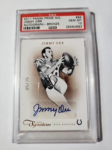 2011 Jimmy Orr /75 Prime Signatures PSA 10 Auto/Autograph INDIANAPOLIS COLTS  - Picture 1 of 2