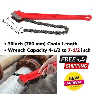 Heavy Duty 36" Chain Pipe Wrench Tool for Removing Car Oil Filter Plumbing Job Foto 1 de 4