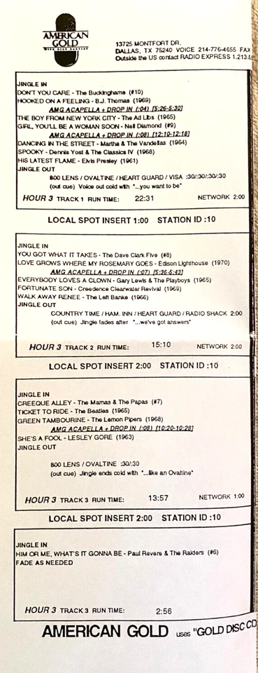 5/4/96 DICK BARTLEY'S AMERICAN GOLD MAY 1967 HITS & HEADLINES, 1 HR/LOW PRICE - Image 1 of 1