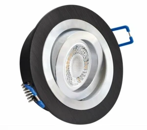 Foco empotrable con módulo LED de 5W regulable foco empotrable aluminio redondo bicolor negro ET30 - Imagen 1 de 4