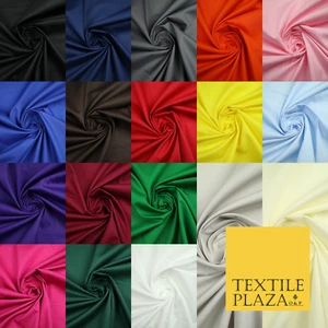 18 COLOURS Premium PLAIN 100% ORGANIC COTTON POPLIN Fabric Dress Craft Eco 44" - Picture 1 of 37