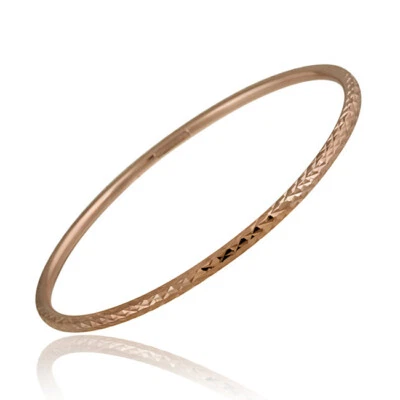 Brazalete brazalete de plata 925 con superposición de oro rosa de 3 mm Foto 1 de 3