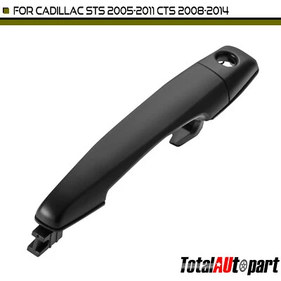 Black Exterior Door Handle for Cadillac STS 2005-2011 CTS 2008-2014 Front Driver - Image 1 of 4