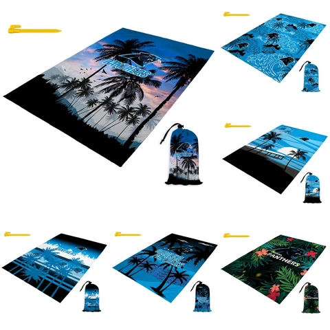Carolina Panthers Beach Blanket Sandproof Beach Mat Lightweight Quick Drying Mat Cover