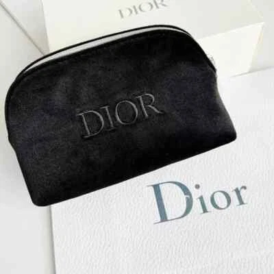 DIOR Beauty CD Logo Elegante Negro Terciopelo Bolso sin asas Bolsa de cosméticos Bolsa de maquillaje Nuevo en caja Foto 1 de 4