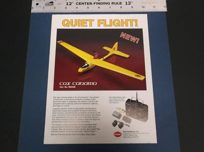 VINTAGE COX HOBBIES CANARIO ELEC R/C MODEL AIRPLANE #900408 BROCHURE *G-COND* - Image 1 of 2
