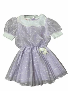 Vintage 80's Sharlyn Girls Size 5 Lavender Party Dress (Read Descripton) - Picture 1 of 9