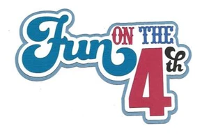 PEZZI DI CARTA PER ALBUM PREFATTI-PER LAYOUT-ESTATE-TITOLO-LUGLIO-DIVERTIMENTO IL 4 - Foto 1 di 1