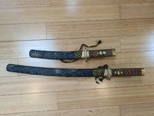 Decorative Samurai Style Sword 2 pc Stainless Blade - Picture 1 of 9