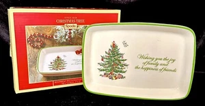 SPODE Christmas Tree Sentiment Rectangular Tray/Dish - 7" x 5" - Picture 1 of 3