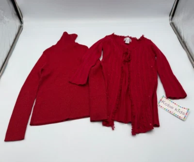 Niñas Kobe Niños Cárdigan Tejido y Greendog Cuello Alto Suéteres Lote M 5/6 Rojo Nuevo con Etiquetas Foto 1 de 4