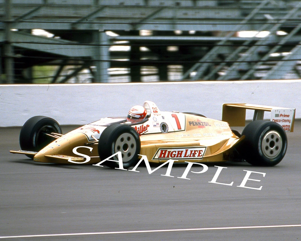 DANNY SULLIVAN  1989 #1 MILLER INDY 500 CAR ON TRACK 8X10 GLOSSY PHOTO #9 - Image 1 of 1