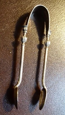 ANCIENNE PINCE A SUCRE ARGENT MASSIF SCHEFFIELD OLD SILVER SUGAR TONGS SILBER - Photo 1/4