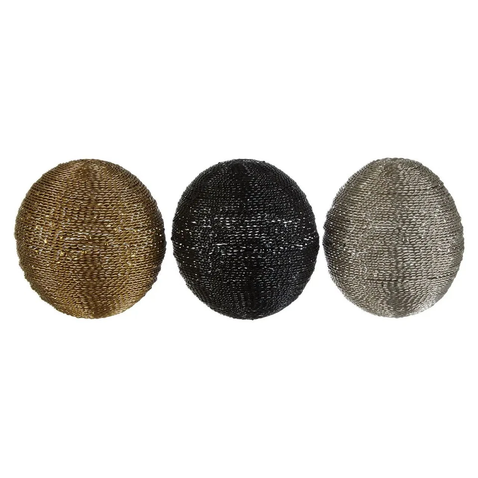 Home Decoration Helvi Black Gold Silver Spheres Ornament Large Ball Accents - image 1 of 3