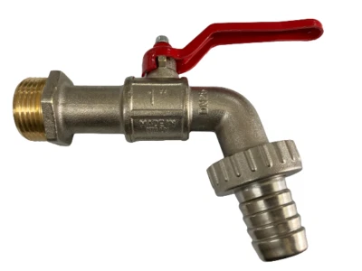 Itap Rubinetto portagomma a sfera 3/8" 1/2" 3/4'' 1'' Corpo ottone nichelato - Immagine 1 di 3