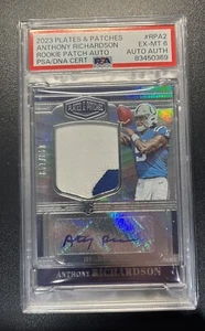 2023 Plates And Patches Anthony Richardson Rookie Patch Auto RC /149 Psa 6 PMJS - Bild 1 von 2