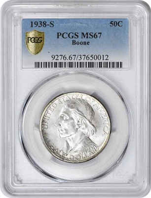 Boone Commemorative Silver Half Dollar 1938-S MS67 PCGS - Image 1 of 4