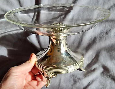 BOULENGER Coupe , centre de table argent massif poinçon Minerve & cristal taillé - Photo 1/4