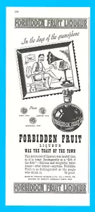 1943 FORBIDDEN FRUIT LIQUOR cordial PRINT AD gramophone Charles Jacquin Inc. - Picture 1 of 3