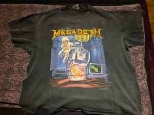 Megadeth Hangar 18 ORIGINAL Tour t-shirt 1990 XL RARE - Picture 1 of 2