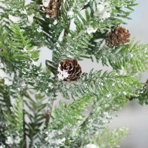 35-3/4" Sparkling Snowy Artificial Hemlock Pine Spray - Picture 1 of 3