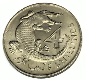# C1396 GAMBIA COIN, FOUR SHILLINGS 1966 - Picture 1 of 2