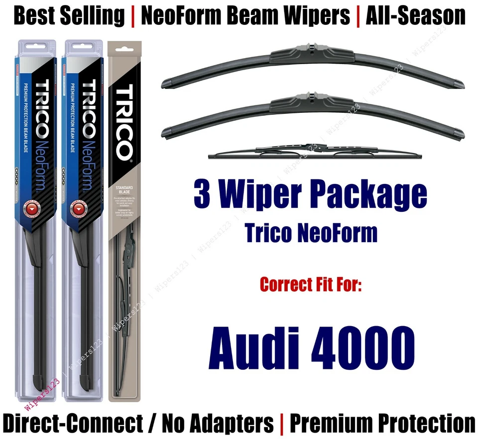 3pk Wipers Front & Rear NeoForm - fit 1984 Audi 4000 16180x2/30180 - Изображение 1 из 1