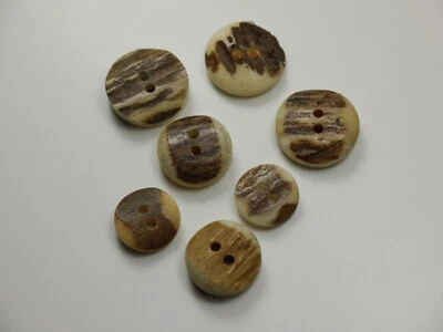 7 Stück Horn Trachtenknöpfe 3 d=20 mm 2 d=17 mm  Zierknöpfe 2 d=15 mm TK-III-79 - Bild 1 von 3