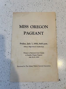 MISS OREGON PAGEANT Programma 7 luglio 1950 con scheda in bianco - RARO! - Foto 1 di 2