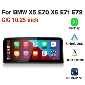 Radio de coche Linux CarPlay de 10,25"" para BMW X5 E70 X6 E71 Navi USB Bluetooth 2010-14 - Imagen 1 de 12