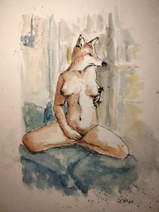 Affordable art - original watercolour - In the window - Picture 1 of 2