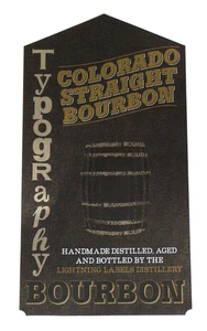 Typography Colorado Straight Bourbon Bottle Sticker Lightning Labels Distillery - Picture 1 of 1