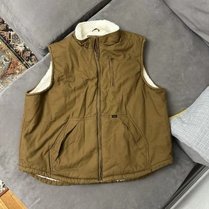 Lee Premium Select Weste Herren Large braun Sherpa gefüttert Canvas Workwear Full Zip - Bild 1 von 9