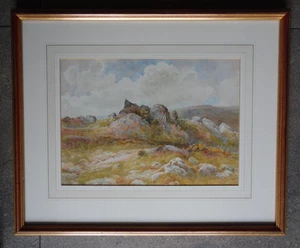 Devon, Dartmoor Landscape E C Pascoe Holman Original Antique Watercolour 1921 - Picture 1 of 5