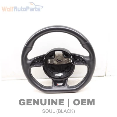 AUDI Q5 2013-2016 - Volante deportivo de cuero de 3 radios (fondo plano) Foto 1 de 4