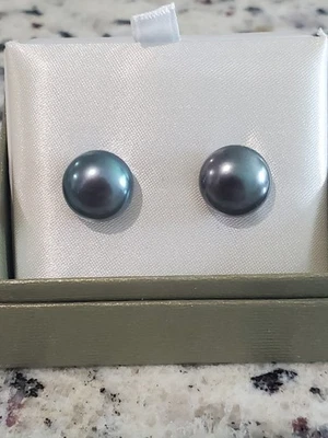 Pendientes de botón Honora Streling perlas cultivadas 11,0 mm. Foto 1 de 4