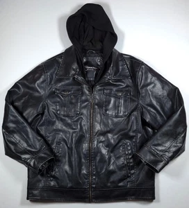 GraveSoul Mens XL Zip up Hooded Jacket Distressed Fleece Hood ●See Note - Picture 1 of 9