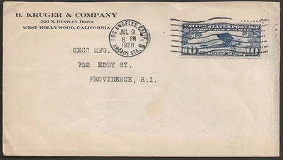 1928 B. Kruger & Company Los Angeles CA to Providence RI C10 airmail cover - Image 1 of 2