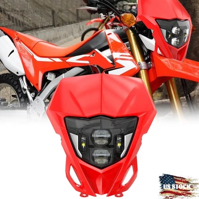  Faro LED + Máscara para Honda CRF250F CRF150L CRF250L CRF300L CRF450L CRF125 Foto 1 de 4