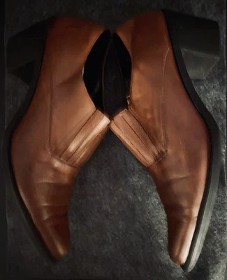 Botas Mootsies Tootsies Mujer Marrón Camel Talla 10 Tobillo Punta Baja Cuero Foto 1 de 4