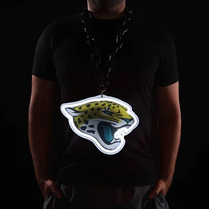 Cadena de ventilador Jacksonville Jaguars de 10" con logotipo grande iluminada en neón - Imagen 1 de 1