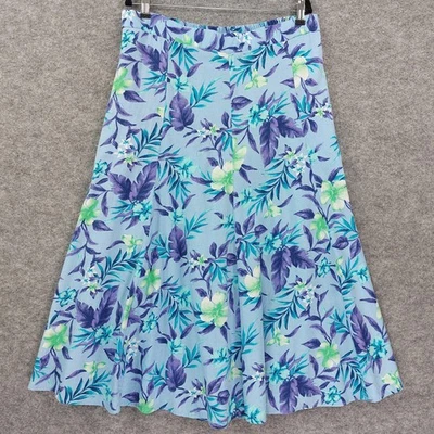 Maxi Falda Mujer Interior Talla L 18/20 Floral Lino Rayón Bolsillos Verano Oficina Ropa Foto 1 de 4
