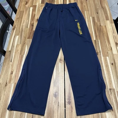 West Virginia Mountaineers Sweatpants Mens L Nike Blue Ankle Zip Y2K Track - Image 1 of 4
