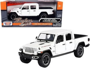 2021 Jeep Gladiator Rubicon (Closed Top) Pickup Truck White 1/24-1/27 Diecast Mo - Picture 1 of 1