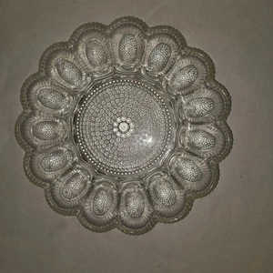 Vintage Indiana Glass Hobnail Deviled Egg Plate Holds 15 Eggs In Great Condition - Picture 1 of 2