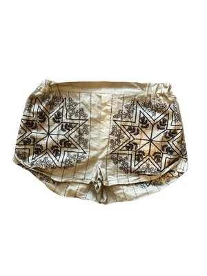 Pantalones Cortos Free People Algodón Lino Cintura Alta Floral Bordado Para Mujer Talla XL Foto 1 de 4