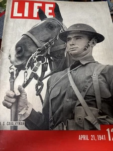 WWII Life Magazine US Army Cavalry April 21st 1941 RARE newsstand copy - Picture 1 of 4