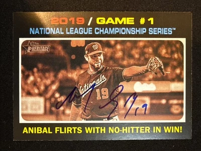 2020 Topps Heritage Anibal Sanchez Signed Card 202 2019 NLCS Nationals Autograph - Image 1 of 2